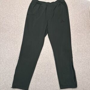 Adidas Tapered Sweatpants Mens Large Dark Green Ankle Zip Drawstring Gym Running